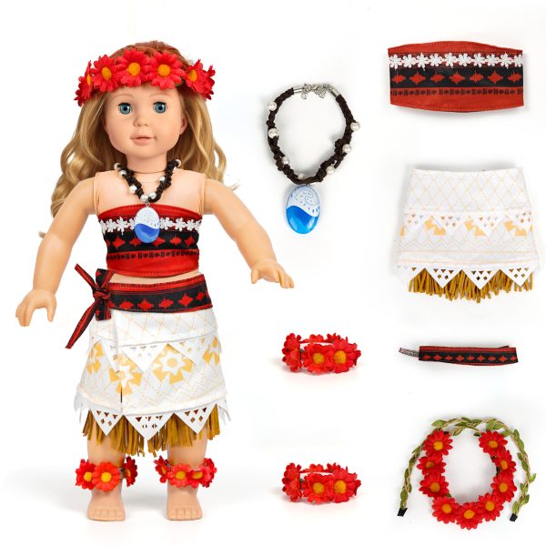 11 Pieces of US 45.72cm Doll Clothes and Accessories Makeup Set Including 45.72cm Doll Clothes Shoes Backpack Comb Hair Band Lipstick Sunglasses Mobile Phone Fit Doll (Doll Not Included)