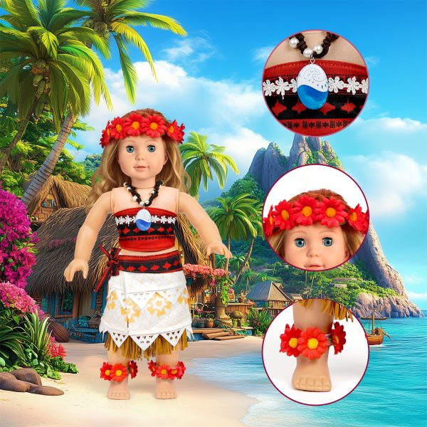 11 Pieces of US 45.72cm Doll Clothes and Accessories Makeup Set Including 45.72cm Doll Clothes Shoes Backpack Comb Hair Band Lipstick Sunglasses Mobile Phone Fit Doll (Doll Not Included) - Image 5